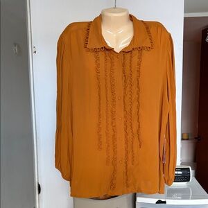 New York & Company Women's Orange Blouse